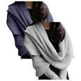 thumbnail image 1 of Bovemsi Shawl Wraps for Women Utrum Knitted Cable Wrap Cropped Sweater Scarf With Sleeves Sheer Poncho Shawl, 1 of 5