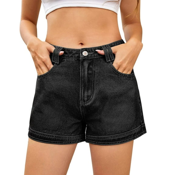 Bovemsi Short Jeans For Women Ladies' Summer Casual Retro Denim Shorts Fashion College Spicy Hot Pants High Waisted Stretchy Denim Shorts L