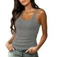 thumbnail image 1 of Bovemsi Silk Camisole Tops for Women Tank Top Round Neck Shaped Vest Sexy Cut Slim Fit Sports Camisoles for Under Clothes, 1 of 4