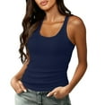 thumbnail image 1 of Bovemsi Silk Camisole Tops for Women Tank Top Round Neck Shaped Vest Sexy Cut Slim Fit Sports Camisoles for Under Clothes, 1 of 4