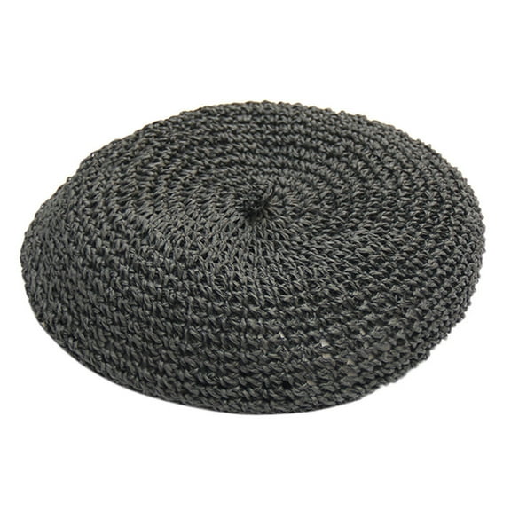 Bovemsi Straw Hats for Women Beret Artist Hat French Casual Solid Color Breathable Straw Cap