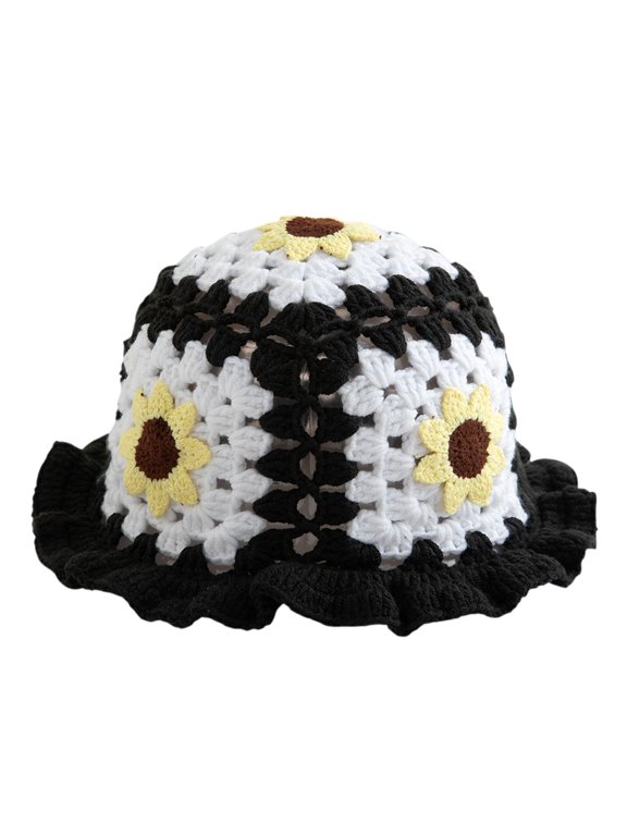 Summer Beach Fishmen Hat for Lady Strawberry Crochet Bucket Bucket Cap