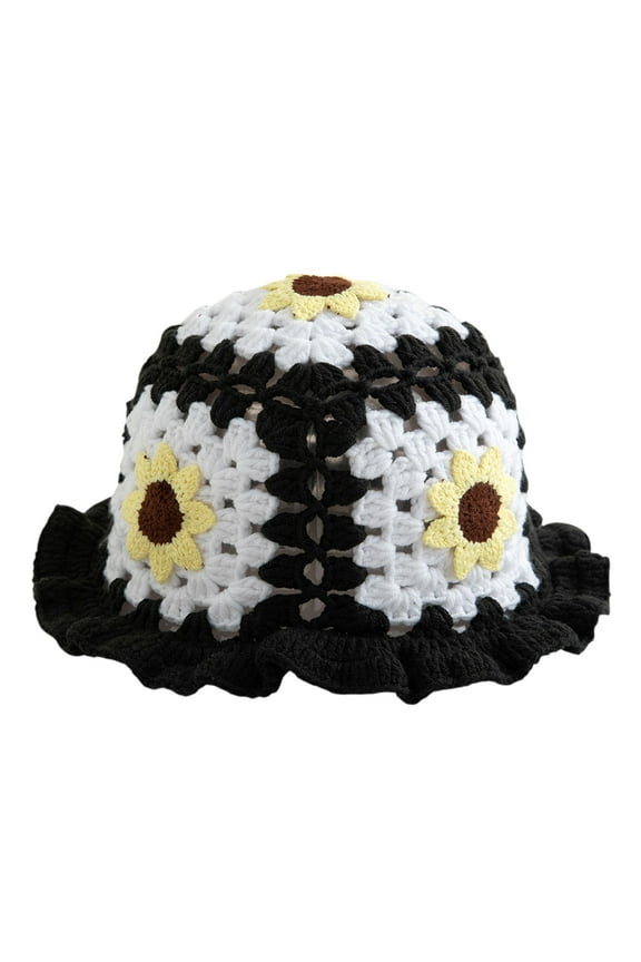 Summer Beach Fishmen Hat for Lady Strawberry Crochet Bucket Bucket Cap