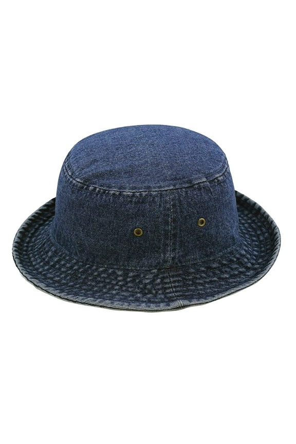 Summer Beach Fishmen Hat for Lady Washed Cotton Denim Bucket Fisherman's 1PCS Bucket Cap