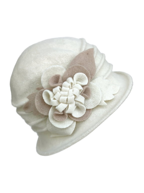 Summer Beach Fishmen Hat for Lady Winter Warm Wool Beret Beanie Cloche Bucket 1920s 50s Bucket Cap