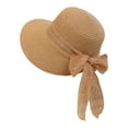 thumbnail image 1 of Bovemsi Sun Hats for Women Wide Brim Foldable Roll Up Hat Beach Bow Sun Cap UV Protection, 1 of 2