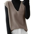 thumbnail image 1 of Bovemsi Sweaters for Women Cozy Autumn Winter Knitted Sweater Vest Korean Sleeveless V Neck Pullover Female Loose Tops Waistcoats Soft Fall Sweaters, 1 of 3