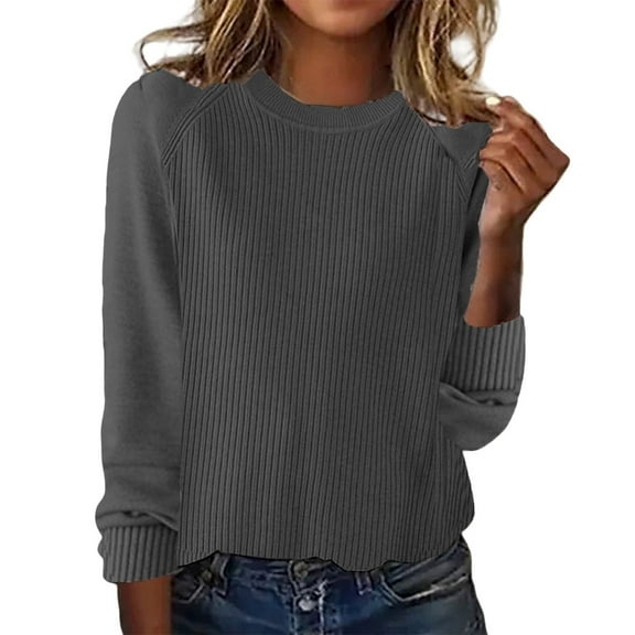 Bovemsi Sweaters for Women Cozy European And American Solid Color Loose Ladies Autumn One Word Shoulder Exposed Fall Sweaters