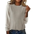 thumbnail image 1 of Bovemsi Sweaters for Women Cozy European And American Solid Color Loose Ladies Autumn One Word Shoulder Exposed Fall Sweaters, 1 of 6