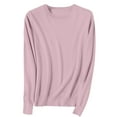 thumbnail image 1 of Bovemsi Sweaters for Women Cozy Light Long Sleeve Crew Neck Lightweight Soft Knitted Pullover Blouse Fall Sweaters, 1 of 5