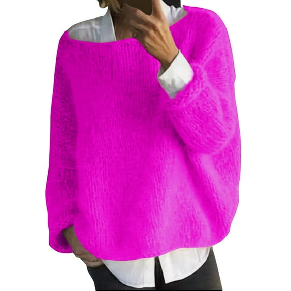 Bovemsi Sweaters for Women Cozy Women's Autumn And Winter Knitted Top Fashion Casual Sweater Fall Sweaters