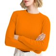 thumbnail image 1 of Bovemsi Sweaters for Women Women'S Autumn And Winter Round Neck Stripe Bottoming Shirt Fashion Versatile Sweater Solid Soft Fall Sweaters, 1 of 9