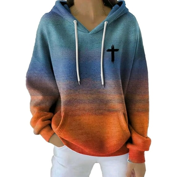 Bovemsi Sweatshirt for Women Autumn And Winter New Hooded Checkered Digital Printing Casual Sweater Comfort Hoodie