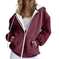 thumbnail image 1 of Bovemsi Sweatshirt for Women Autumn And Winter Zipper Loose Star Pattern Zip Up Hoodie, 1 of 7