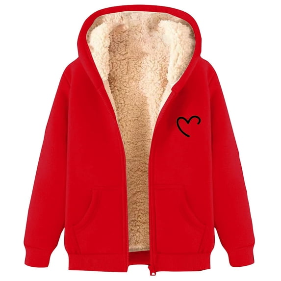 Bovemsi Sweatshirt for Women Autumn Winter Casual Solid Hooded Neck Long Sleeve Pocket Tops Zipper Coat Zip Up Hoodie