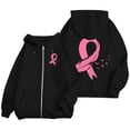 thumbnail image 1 of Bovemsi Sweatshirt for Women Breast Cancer Awareness Hoodies Ribbon Graphic Full Zip Up Oversized Fleece Jackets Clothes Zip Up Hoodie, 1 of 7
