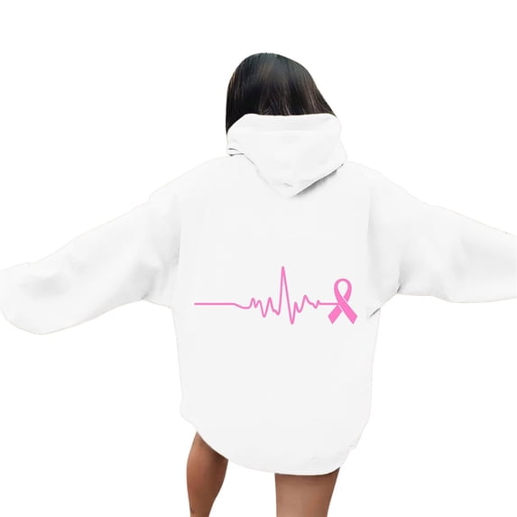 Bovemsi Sweatshirt for Women Breast Cancer Awareness Ribbon Hoodies Oversize Fleece Soft Long SLeeve Pullover Top Camo Hoodie