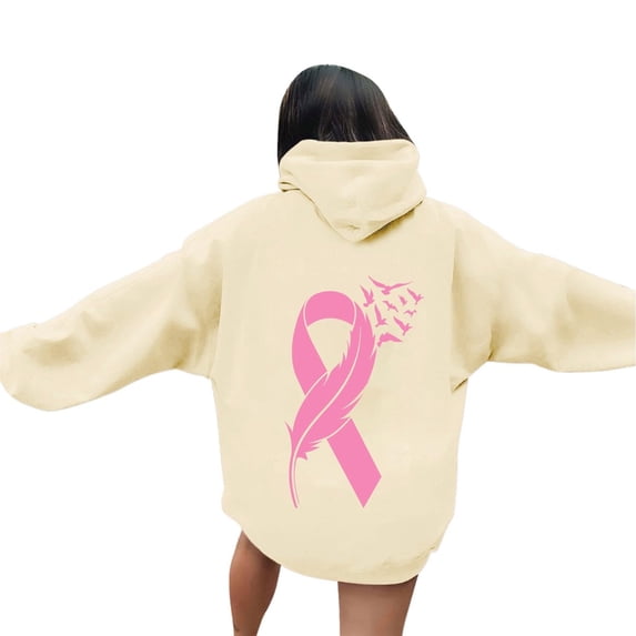 Bovemsi Sweatshirt for Women Breast Cancer Awareness Ribbon Hoodies Oversize Fleece Soft Long SLeeve Pullover Top Camo Hoodie