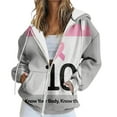 thumbnail image 1 of Bovemsi Sweatshirt for Women Comfy For A Cause: Breast Cancer Casual Zip Camo Hoodie, 1 of 7