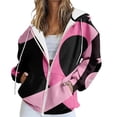 thumbnail image 1 of Bovemsi Sweatshirt for Women Comfy For A Cause: Breast Cancer Casual Zip Camo Hoodie, 1 of 7