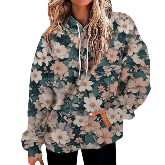 Bovemsi Sweatshirt for Women Fashion Spring Autumn Casual Long Sleeve Hoodies Sweatshirts Top Camo Hoodie