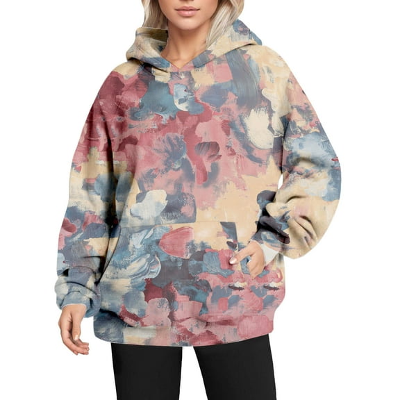 Bovemsi Sweatshirt for Women Fashion Spring Autumn Casual Long Sleeve Hoodies Sweatshirts Top Camo Hoodie