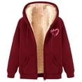 thumbnail image 1 of Bovemsi Sweatshirt for Women Fashionable And Casual Fleece Lined Thickened Warm Hooded Zip Up Hoodie, 1 of 3