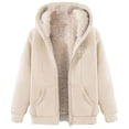 thumbnail image 1 of Bovemsi Sweatshirt for Women Fashionable And Casual Fleece Lined Thickened Warm Hooded Zip Up Hoodie, 1 of 3