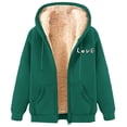 thumbnail image 1 of Bovemsi Sweatshirt for Women Fashionable And Casual Fleece Lined Thickened Warm Hooded Zip Up Hoodie, 1 of 3
