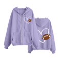 thumbnail image 1 of Bovemsi Sweatshirt for Women Fashionable Casual Solid Color Zipper Inner Pocket Rabobs Sleeve Zip Up Hoodie, 1 of 5