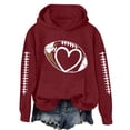 thumbnail image 1 of Bovemsi Sweatshirt for Women Heart Football Graphic Hoodies Fall Long Sleeve Pullover Tops Mom Camo Hoodie, 1 of 3