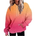thumbnail image 1 of Bovemsi Sweatshirt for Women Large Hoodie With Gradient Print Plus Size Long Sleeved Sweater Pullover Autumn Pocket Clothes Comfort Hoodie, 1 of 9