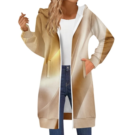 Bovemsi Sweatshirt for Women Long Zip Up Double Zipper Fleece Jacket Sweatshirts Fall Winter Fashion Clothes Zip Up Hoodie