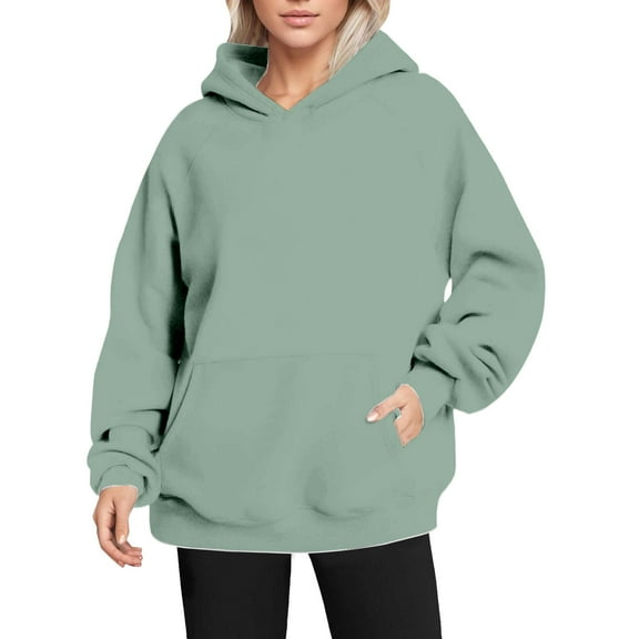 Bovemsi Sweatshirt for Women Retro Fashion Print Loose Large Sized Casual Long Sleeved Hoodie Comfort Hoodie