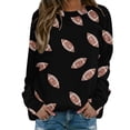 thumbnail image 1 of Bovemsi Sweatshirt for Women Sequin Football Rugby Graphic Print Sunday Casual Long Sleeve Crewneck 2025 Fall Pullover Fall Sweatshirts, 1 of 4