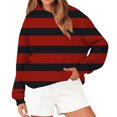 thumbnail image 1 of Bovemsi Sweatshirt for Women Women's Hooded Striped Retro Printed Fashionable Sportswear Long Sleeved Pullover Top Comfort Hoodie, 1 of 4