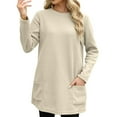 thumbnail image 1 of Bovemsi Sweatshirts for Women Crewneck Loose Fitting Tops Long Sleeve With Pocket Shirts Pullover Long Sleeve Clothes Pullover, 1 of 4