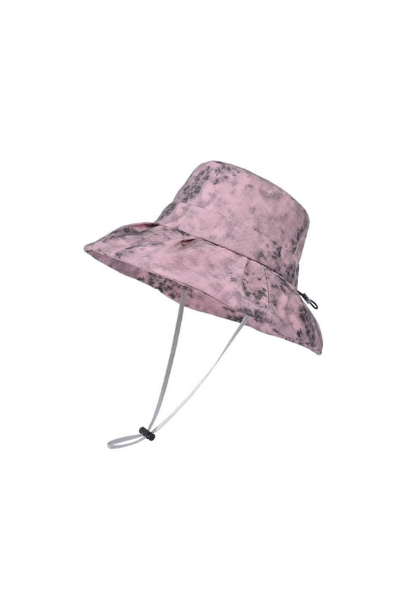 Tie-Dye Wide Brim Sun Hat for Women – Boho Chic Fisherman Cap for Outdoor Travel, Pink, One Size