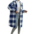 thumbnail image 1 of Bovemsi Trench Coats Women'S Autumn Or Winter Button Down Lapel Plush Plaid Coat Loose Long Fall Winter Clothes L, 1 of 5