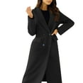 thumbnail image 1 of Bovemsi Trench Coats Women's Autumn And Winter Simple Double Breasted Long Sleeved Lapel Button Woolen Jacket Fall Winter Clothes L, 1 of 8