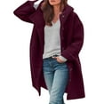 thumbnail image 1 of Bovemsi Trench Coats Womens Long Sleeve Casual Fleece Fuzzy Jacket Loose Fitting Warm Winter Outwear Fashion Lapel Fall Winter Clothes L, 1 of 4