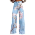 thumbnail image 1 of Bovemsi Wide Leg Pants Woman 2025 New Summer Flower Lightweight And Loose Casual Colorful Imitation Jeans Travel Pants, 1 of 9
