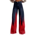 thumbnail image 1 of Bovemsi Wide Leg Pants Woman High Waist Patterned Lightweight Loose Fit Casual Colorful Trouser Jeans Travel Pants, 1 of 9