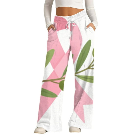 Bovemsi Wide Leg Pants Woman Wear The Cause Boldly: Breast Cancer Awareness Wide Legs Travel Pants