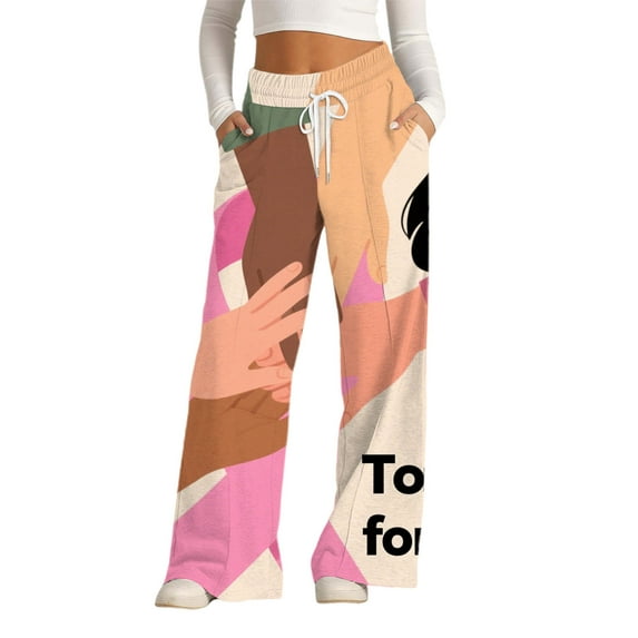Bovemsi Wide Leg Pants Woman Wear The Cause Boldly: Breast Cancer Awareness Wide Legs Travel Pants