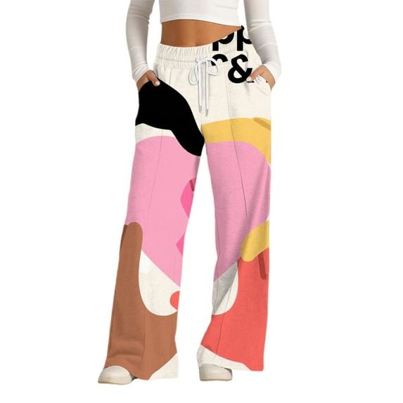 Bovemsi Wide Leg Pants Woman Wear The Cause Boldly: Breast Cancer Awareness Wide Legs Travel Pants