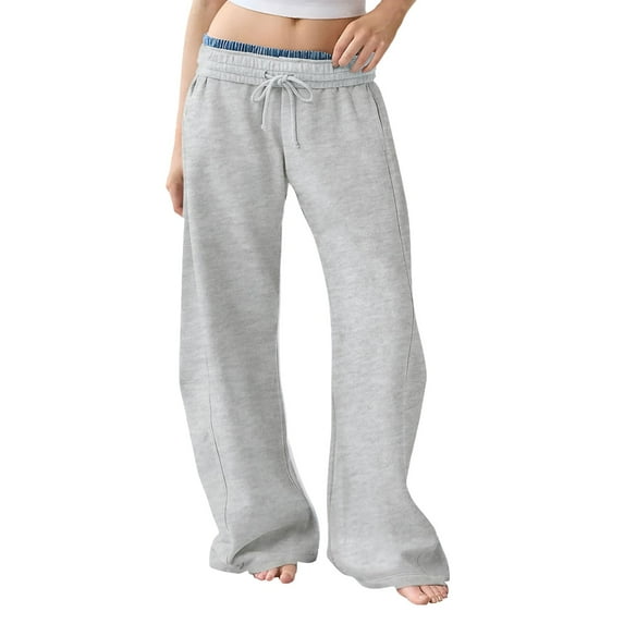 Bovemsi Wide Leg Pants Woman Women Sweatpants Interior Baggy Sweatpant Casual Barrel Travel Pants