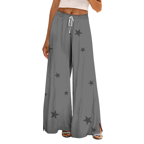 Bovemsi Wide Leg Pants Woman Women's 2025 Vacation Elastic Rope Casual Travel Pants