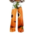 thumbnail image 1 of Bovemsi Wide Leg Pants Woman Women's Spring Autumn Halloween Pumpkin Print Casual Travel Pants, 1 of 9