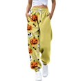 thumbnail image 1 of Bovemsi Wide Leg Pants for Women 3D Digital Halloween Printed Casual Sport Pants Fashion Outfits Clothes XXXXL Yellow, 1 of 4